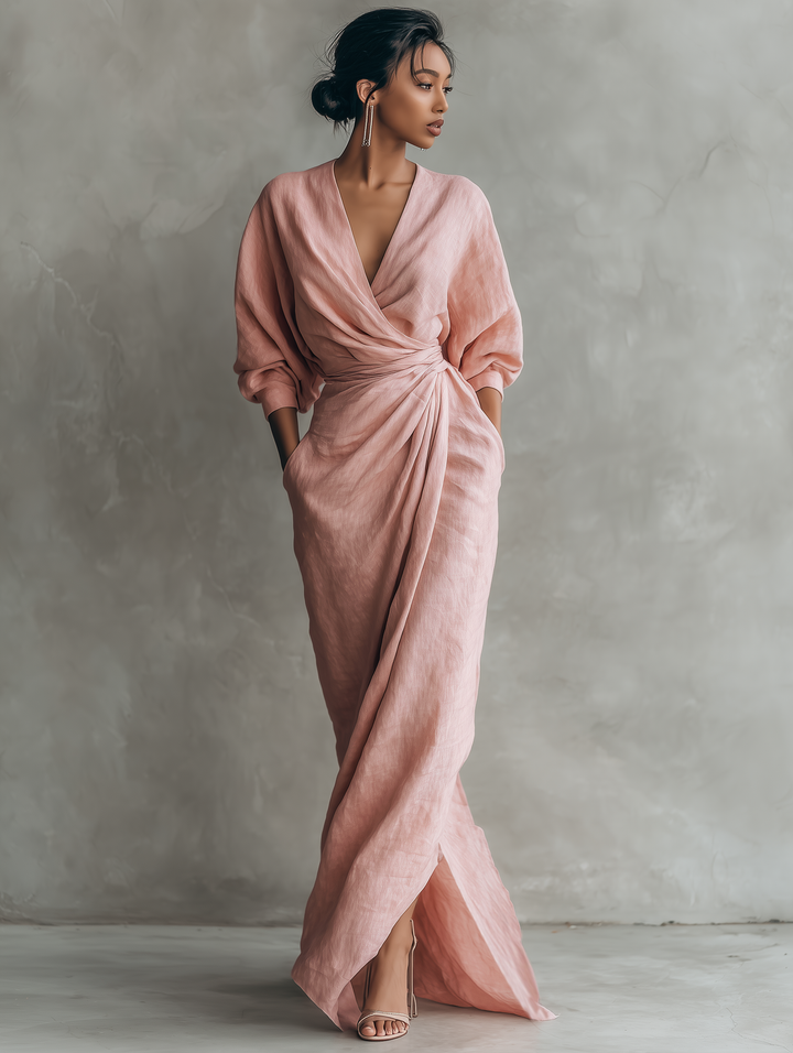 Vestido Maxi Minimalista de lino
