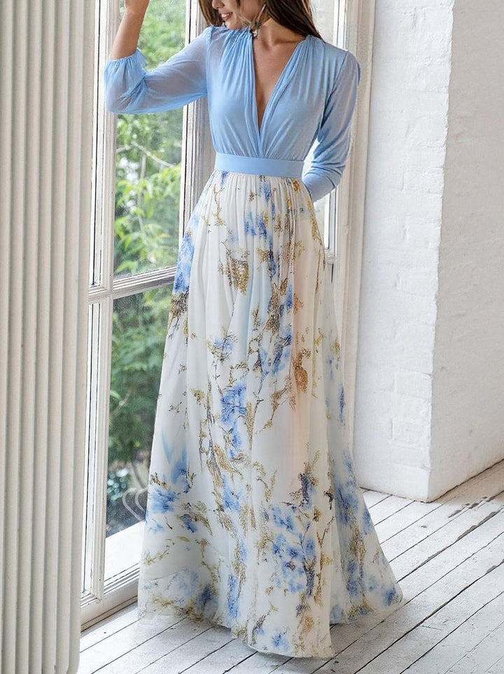 Éléonore – Vestido largo elegante con estampado floral