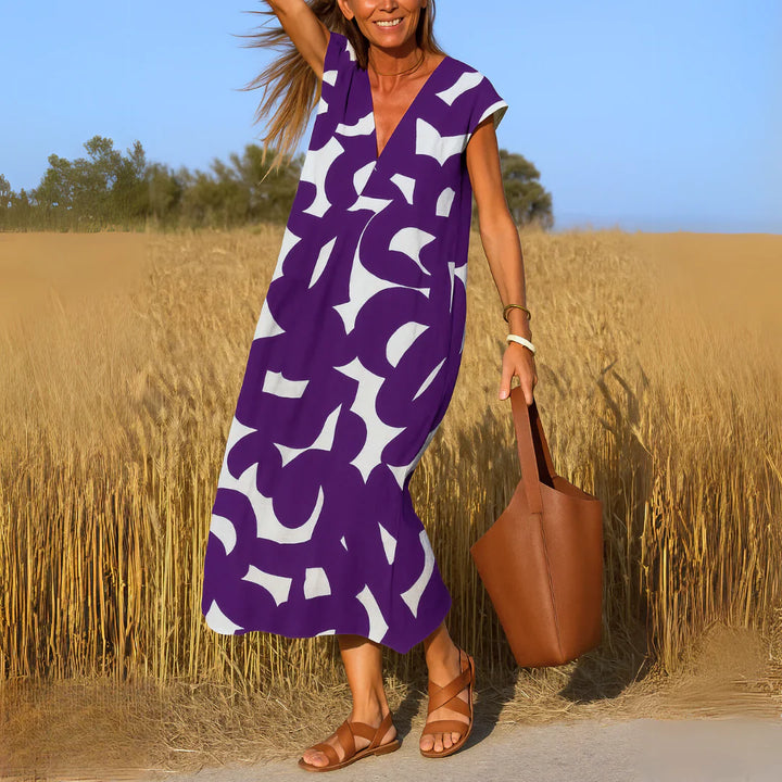 Olivia - Vestido Cómodo y Elegante con Estampado Abstracto