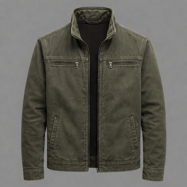 Carlos - Chaqueta Vintage de Algodón con Cremallera