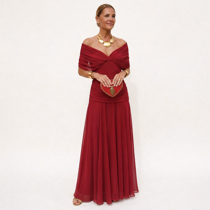 Velora™ | Vestido Floral Largo con Escote en V