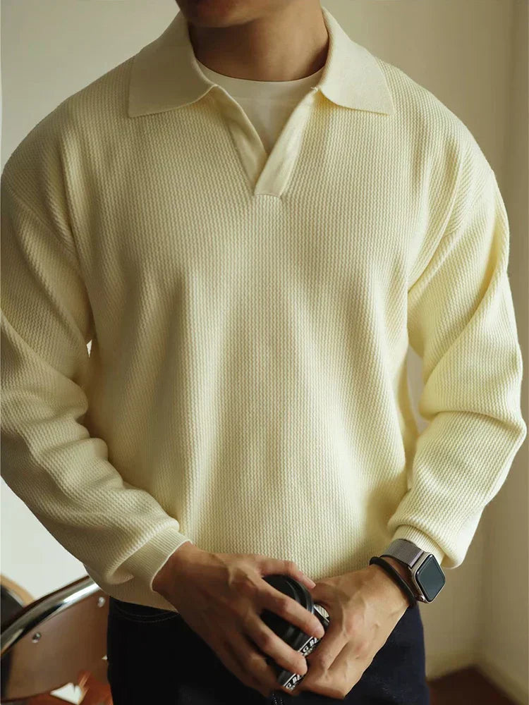 Adrián | Jersey tipo polo de punto casual