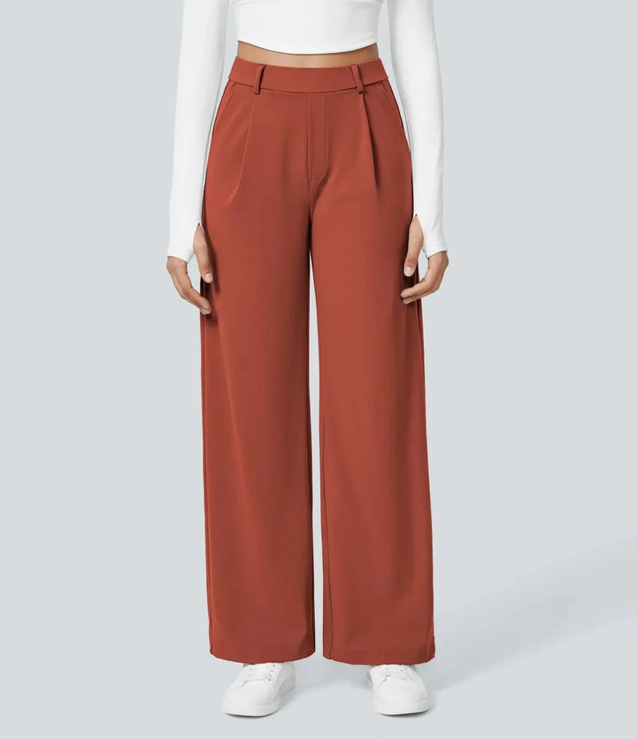 Juliana|Pantalones DayStretch de cintura alta, bolsillos y pierna recta