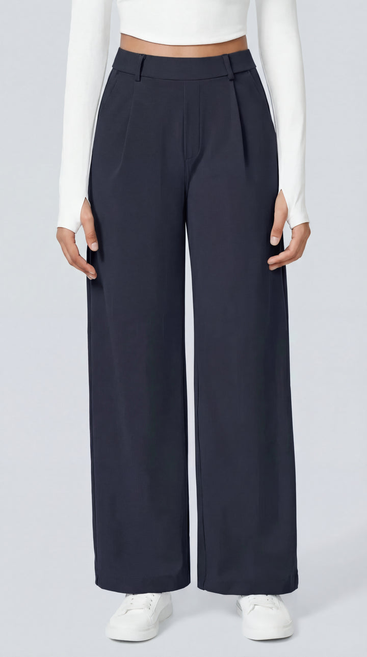Juliana|Pantalones DayStretch de cintura alta, bolsillos y pierna recta