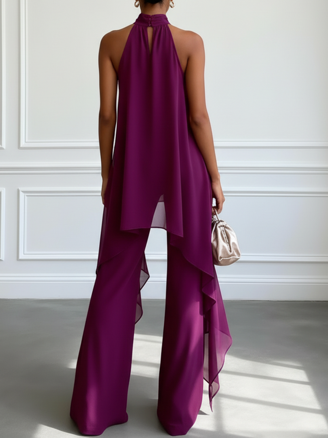 Viola™ | Conjunto elegante con top halter y pantalón fluido