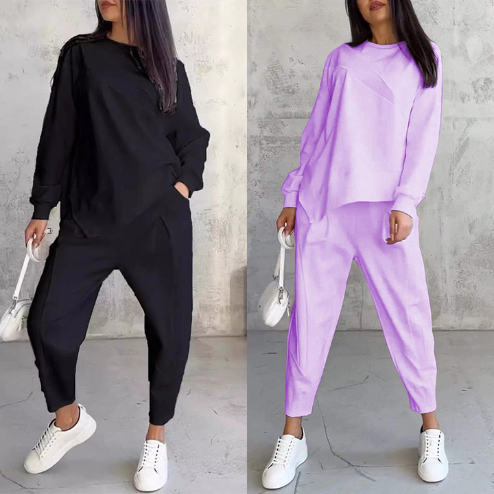 Conjunto sudadera + pantalón bajo irregular