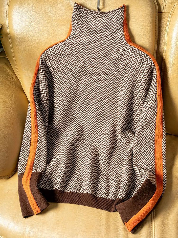 CLARA | SUÉTER DE CUELLO ALTO CON RAYAS EN CONTRASTE